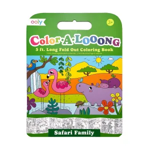 Fold Out Coloring Book - Safari Family