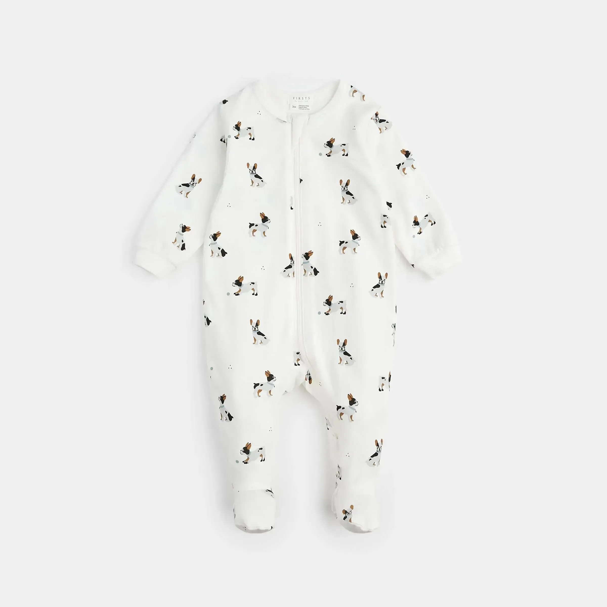 French Bulldogs Print on Footed Sleeper | Petit Lem