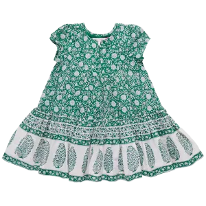 Girls Adele Dress - Green Garden Floral