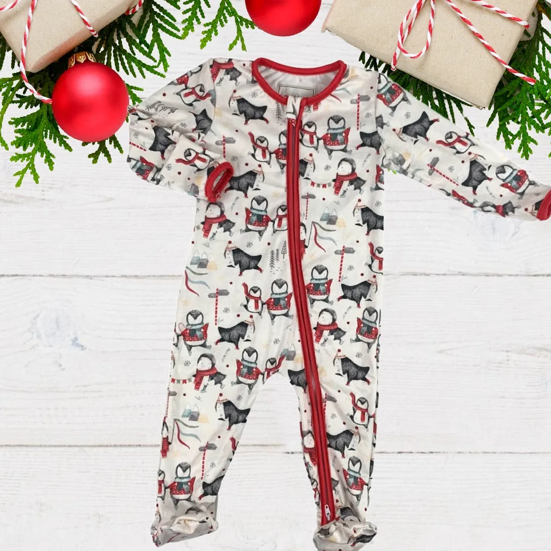 Holiday Zippies Sleepers - Red Penguin Holiday