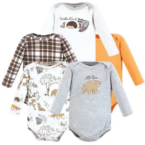 Hudson Baby Cotton Long-Sleeve Bodysuits, Boy Magical Woodland