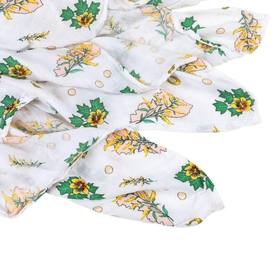 Kentucky Baby (Floral) Muslin Swaddle Receiving Blanket