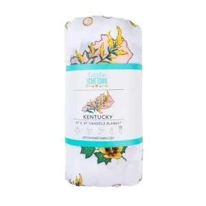 Kentucky Baby (Floral) Muslin Swaddle Receiving Blanket