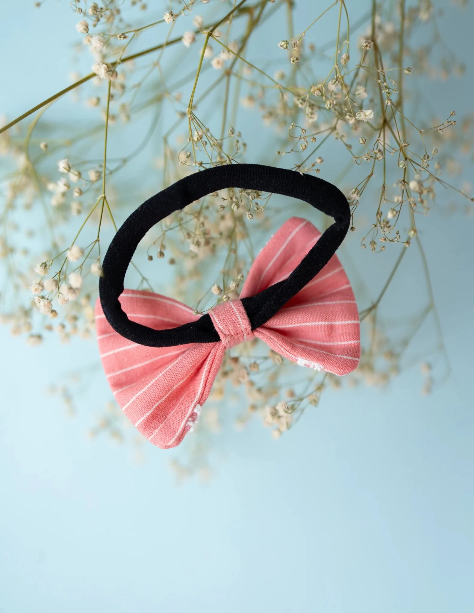 Lace Bow Hair Accessory - Pink