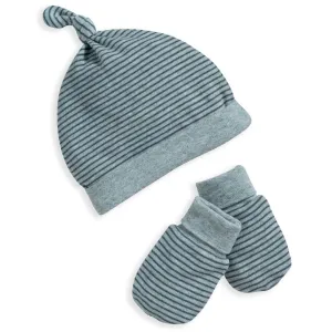 Mamas and Papas Stripe Hat & Mittens Set