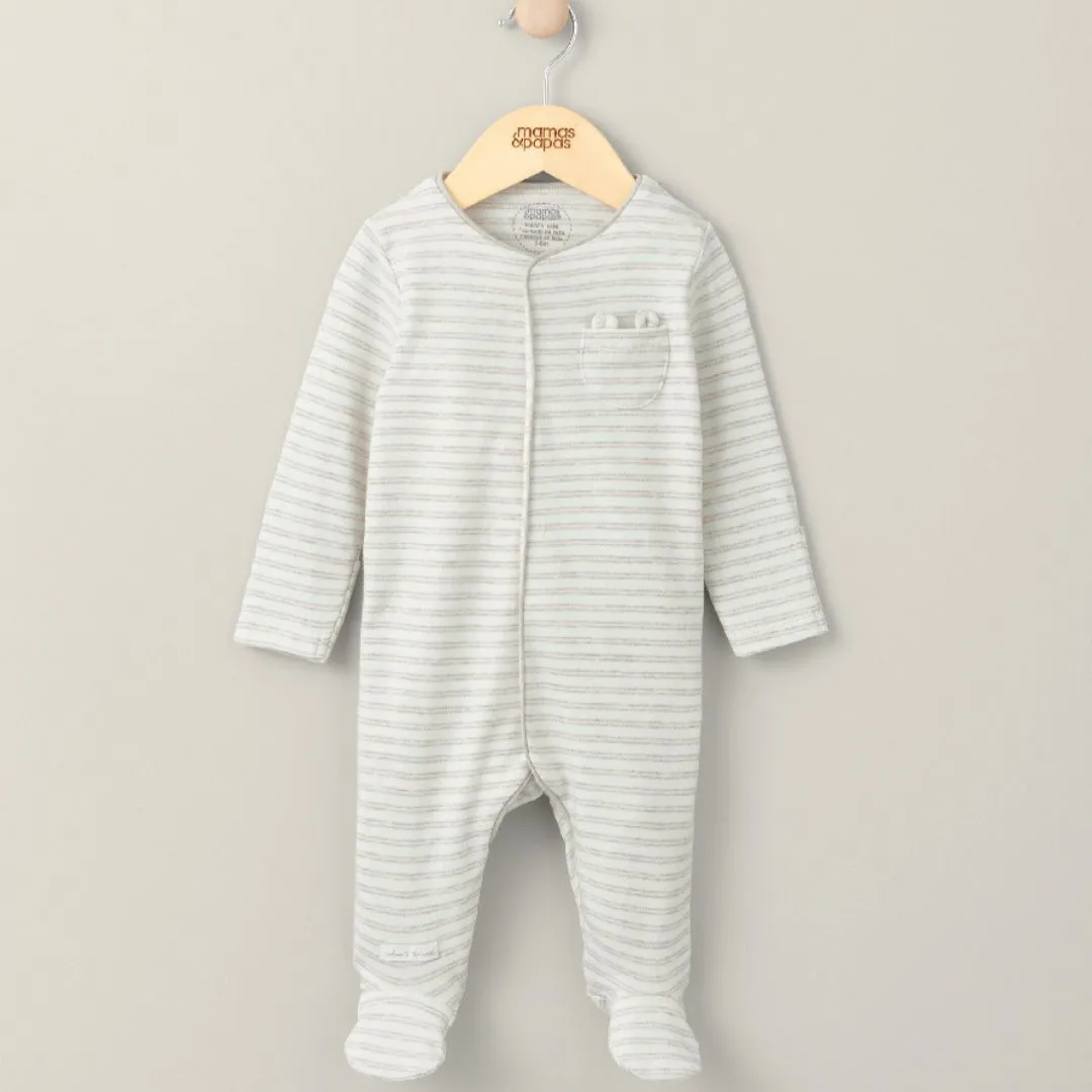 Mamas and Papas Stripe Pocket Onesie