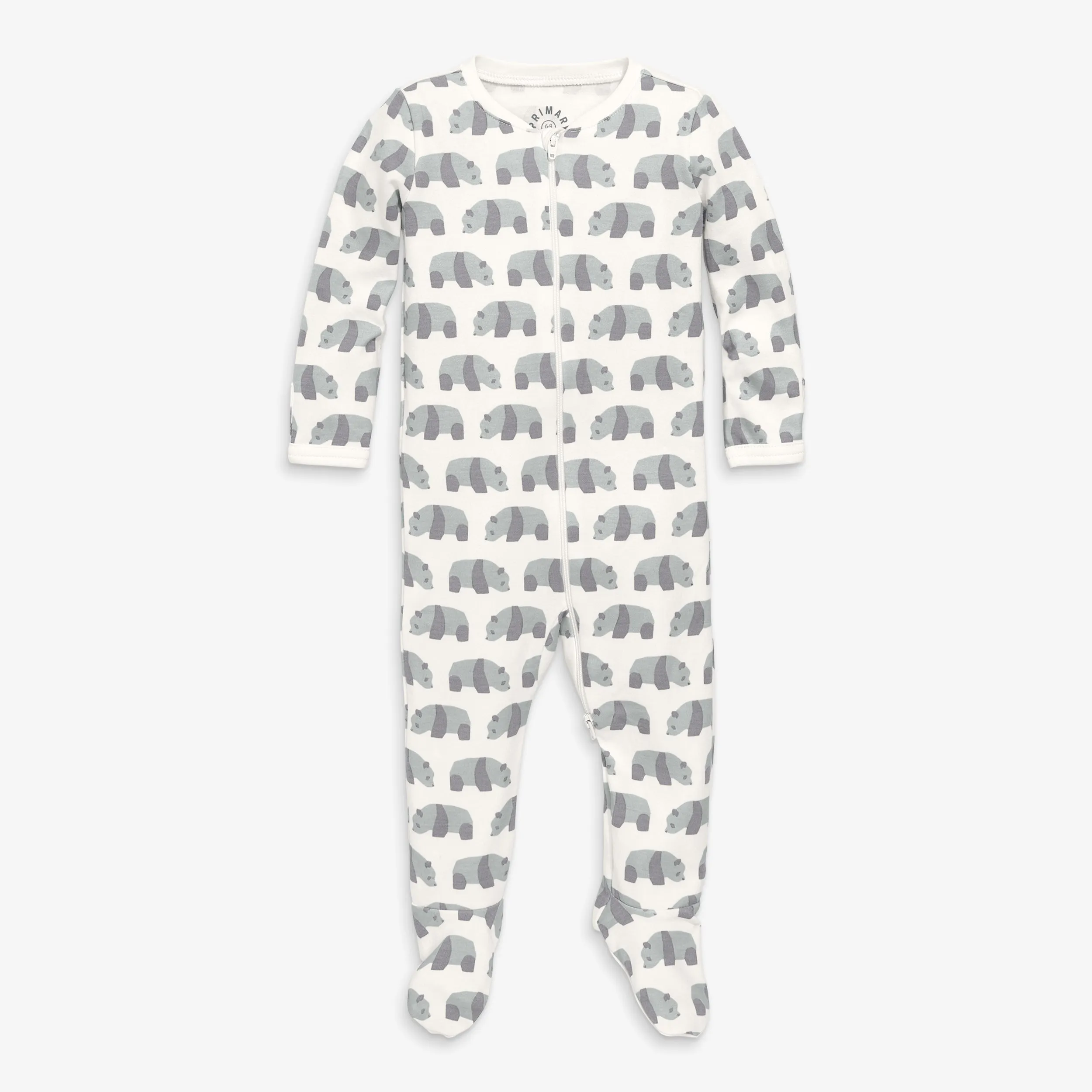 Organic animal friends zip footie