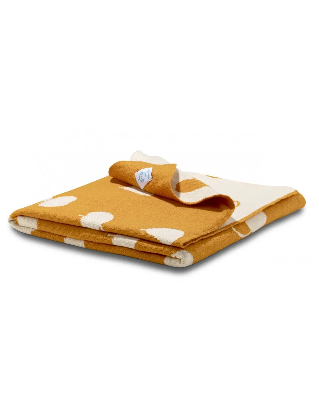 Organic Cotton Mustard Apple Print Baby Blanket