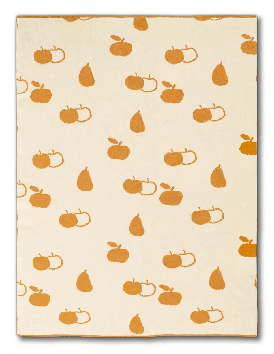 Organic Cotton Mustard Apple Print Baby Blanket