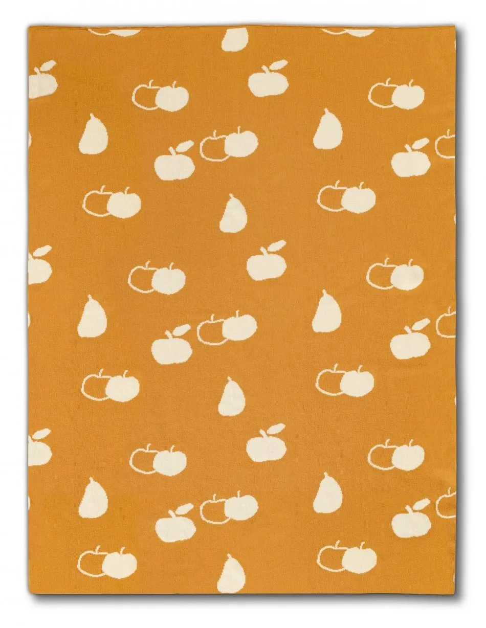 Organic Cotton Mustard Apple Print Baby Blanket