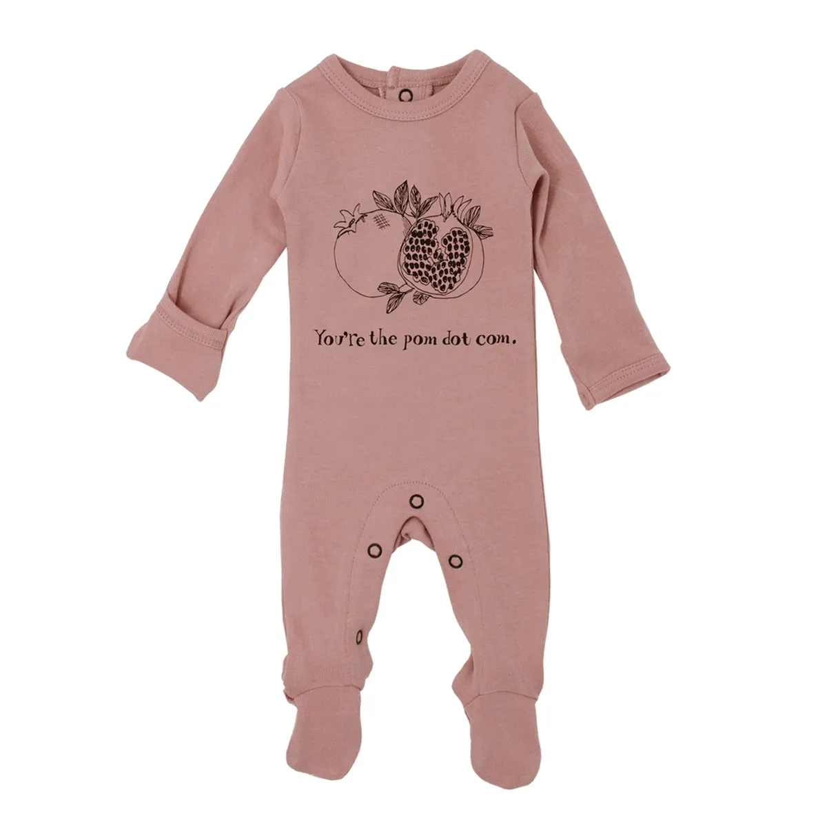 Organic Graphic Footie in Mauve Pomegranate