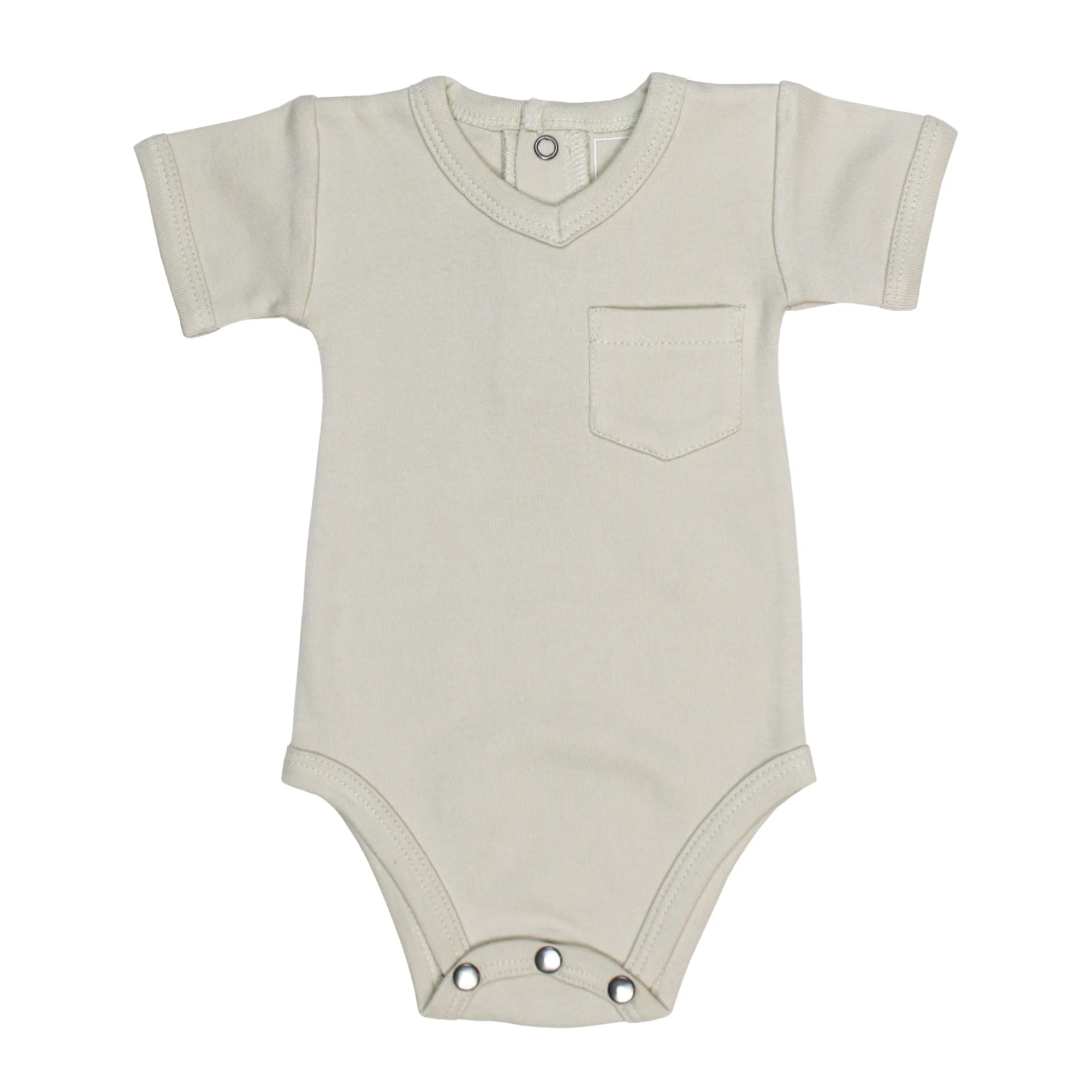 Organic V-Neck Bodysuit - Fern & Flower Solids