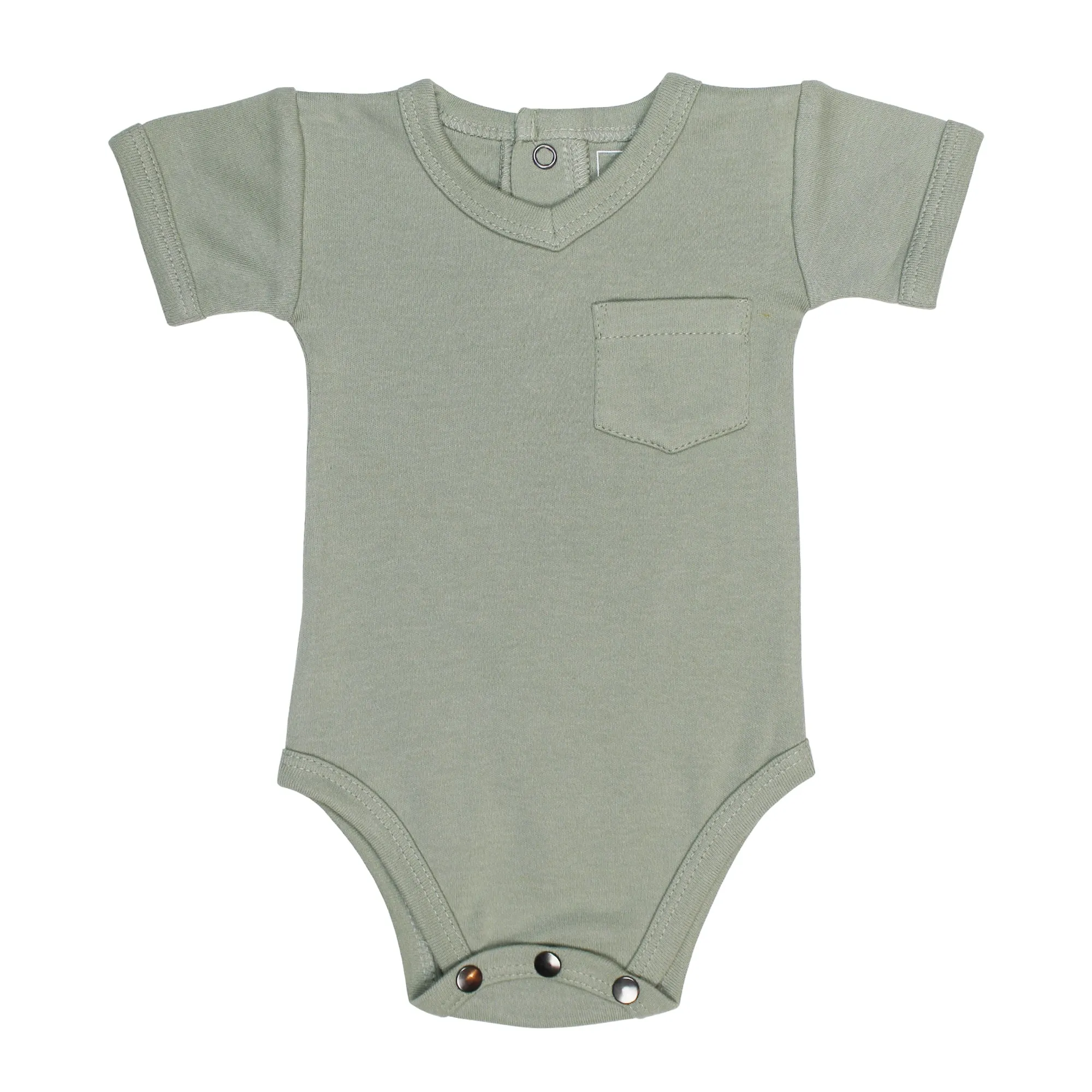 Organic V-Neck Bodysuit - Fern & Flower Solids