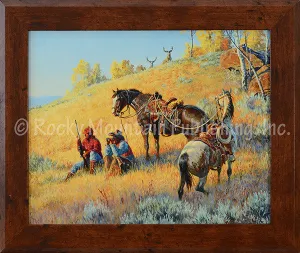 "Glad I Hired This Guide" Western Framed Canvas Print