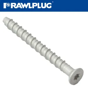 RAWLPLUG CONCRETE SCREWBOLT M6 7.5x75MM CSK ZINC FL  X100-BOX RAW R-LX-06X075-CS-ZF