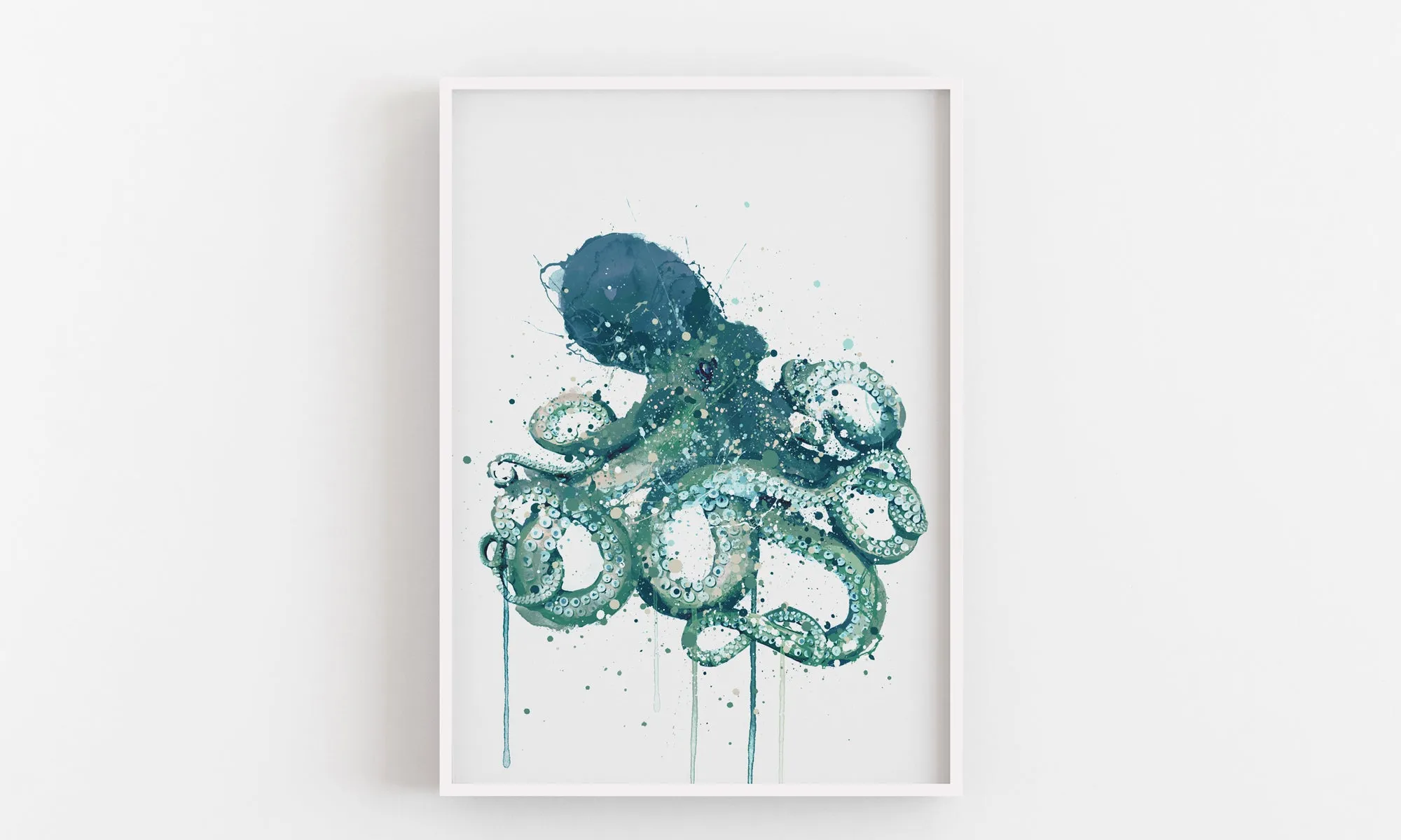 Sea Creature Wall Art Print 'Blue Octopus'