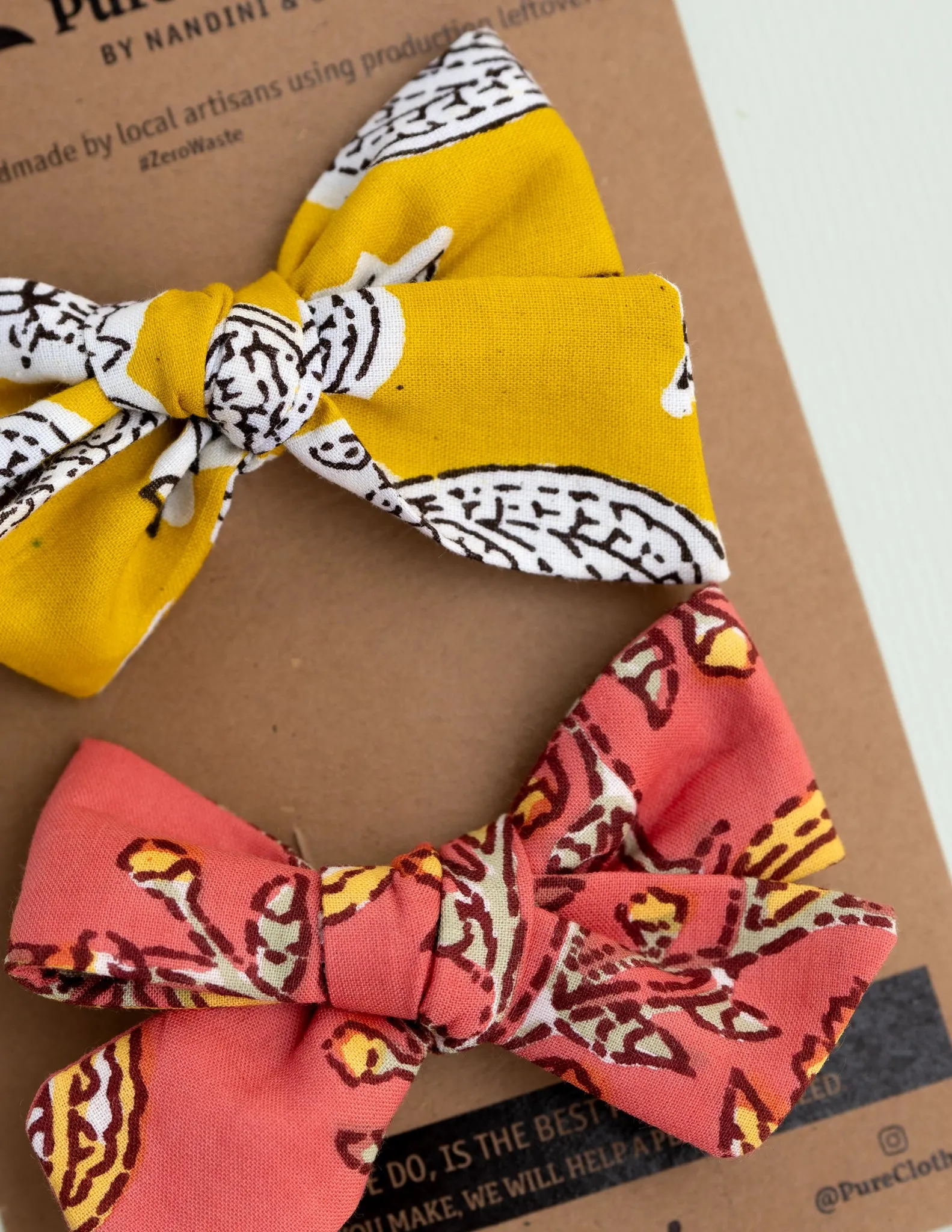 Sunshine & Coral Knot Bow | Set of Two