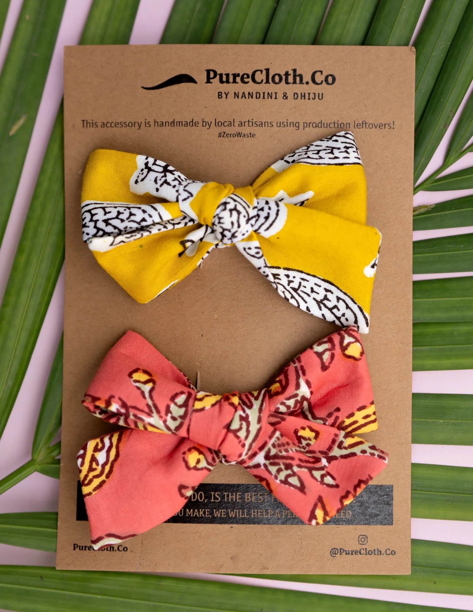 Sunshine & Coral Knot Bow | Set of Two