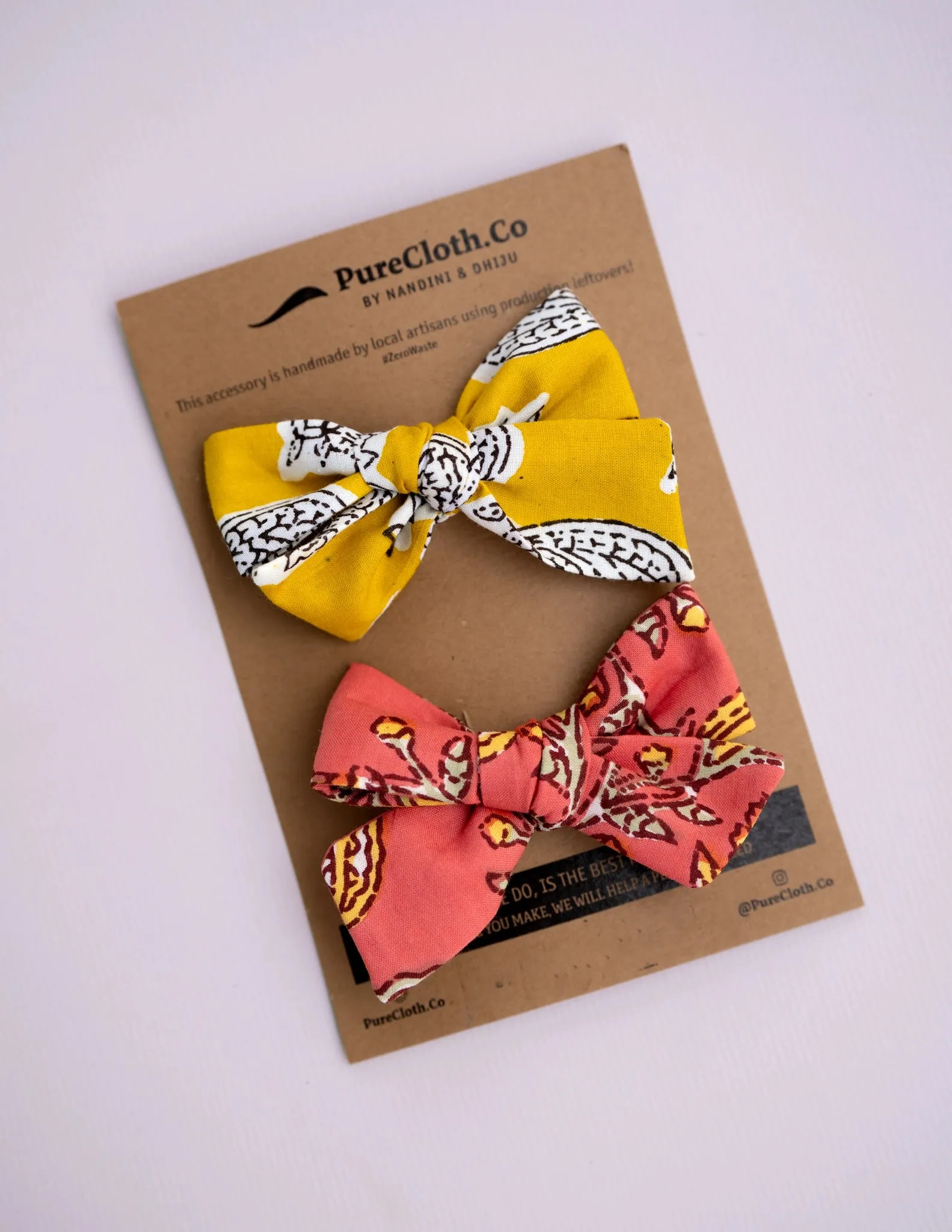 Sunshine & Coral Knot Bow | Set of Two