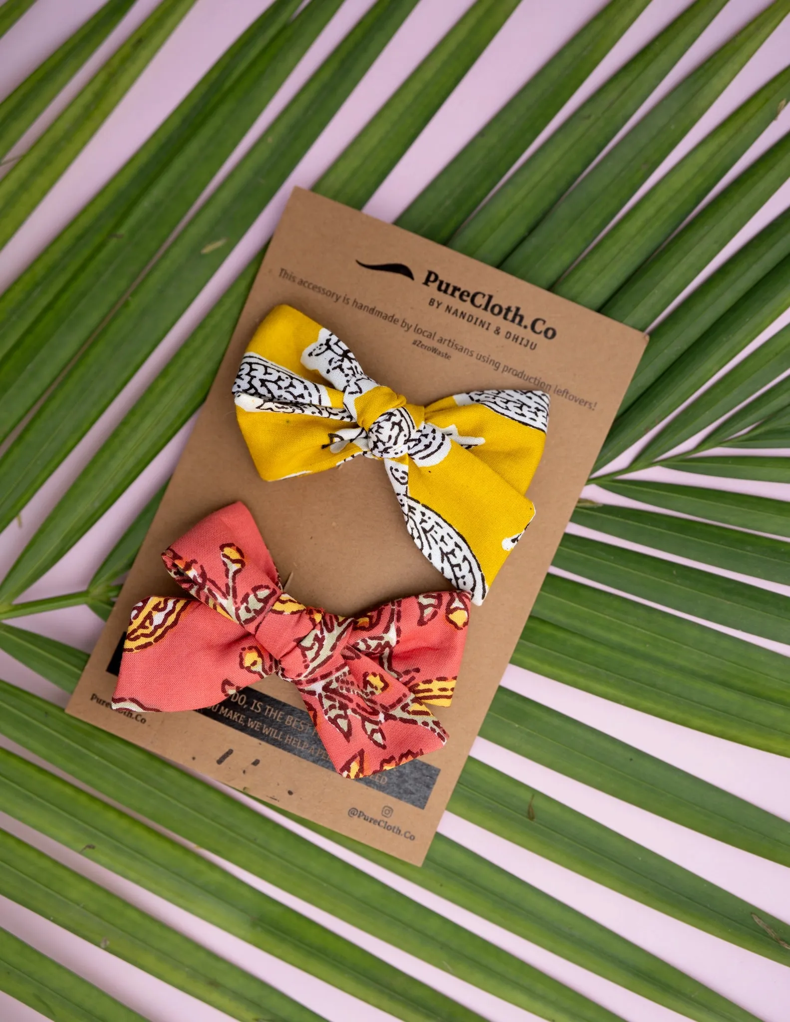 Sunshine & Coral Knot Bow | Set of Two