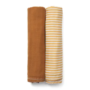 THE OUTLET: DockATot Swaddle Set - Golden Stripe / Pumpkin Spice