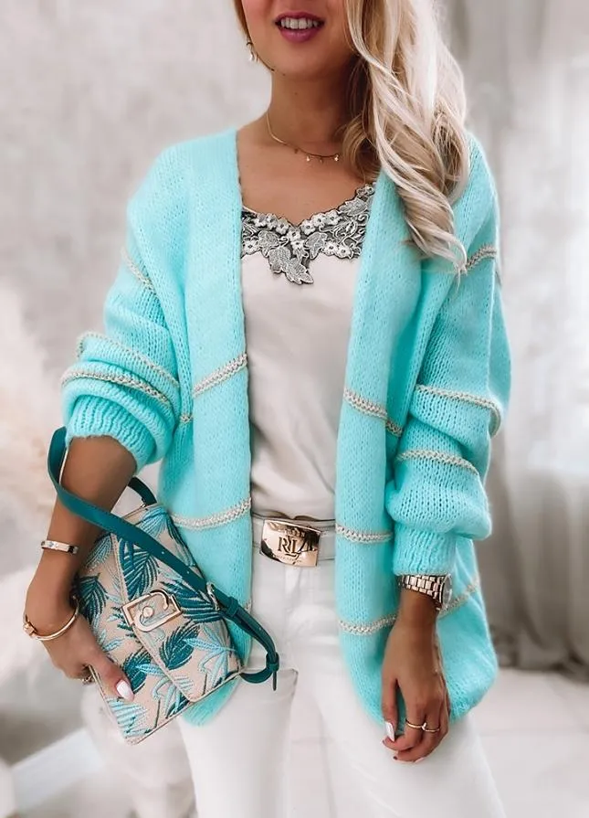 Turquoise Slouchy Cardigan