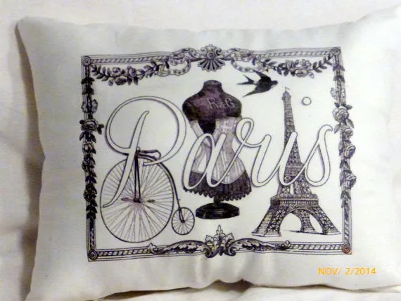 Vintage Paris Pillows, ladies pillows, Paris Pillows