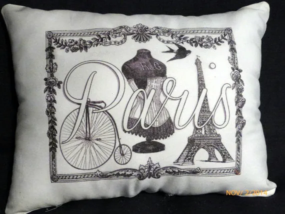 Vintage Paris Pillows, ladies pillows, Paris Pillows