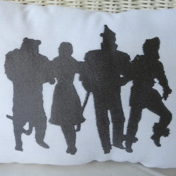 Wizard of OZ Pillow, Embroidered Silhouette pillows